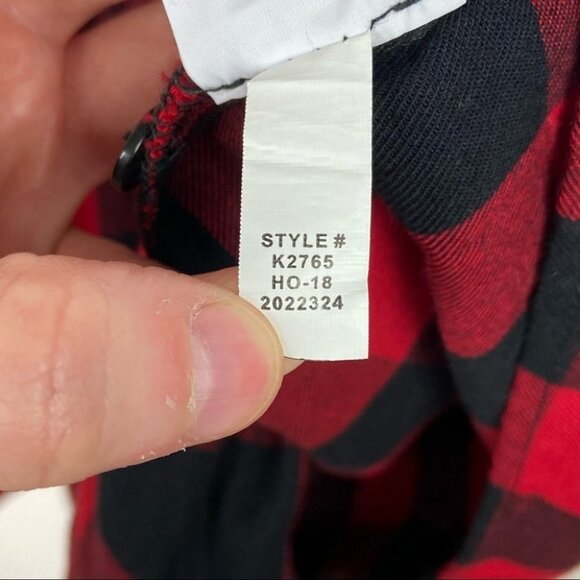 Madewell Tie Front Red Black Plaid Shirt Flannel Size XS Buffalo Check Cranberry - Picture 10 of 12